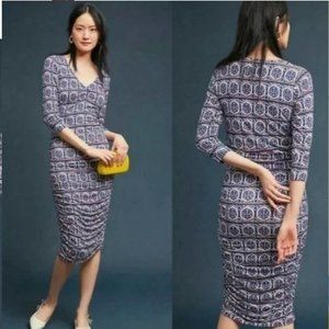 Anthropologie moulinette sours media ruched body on dress xs